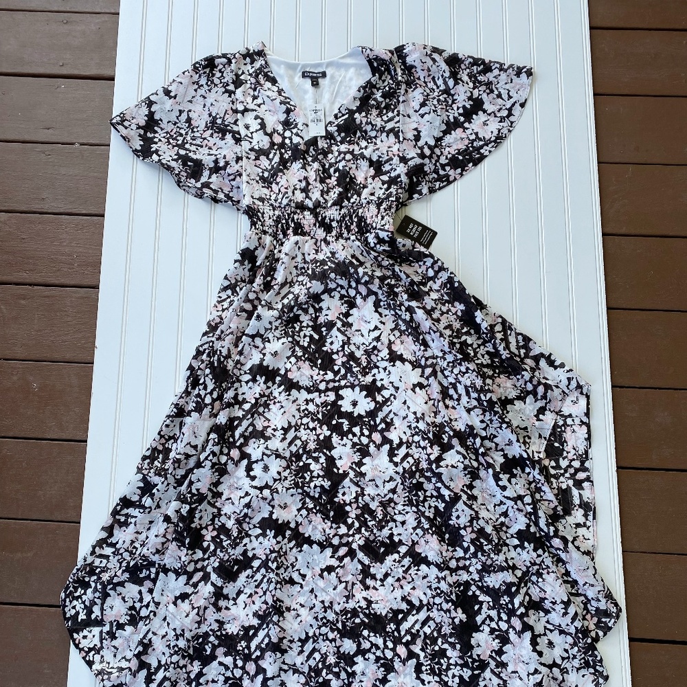 Express - Metallic smock waist - size XS (NWT)